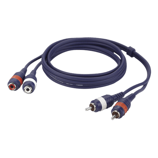 DAP FL27 Tulpkabel – 2x RCA Male naar 2x RCA Female – 1,5 Meter