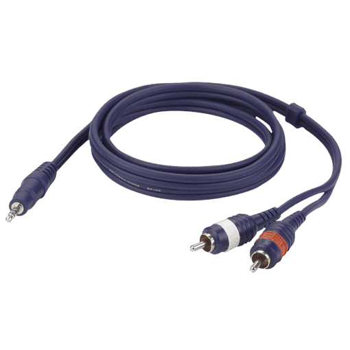 DAP FL30 Stereo Mini-Jack naar 2x Tulp L/R – 3 meter