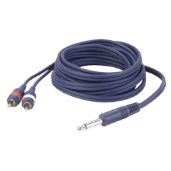 DAP FL33 – Mono Jack naar 2 Tulp (RCA) Male L/R – 1,5 meter