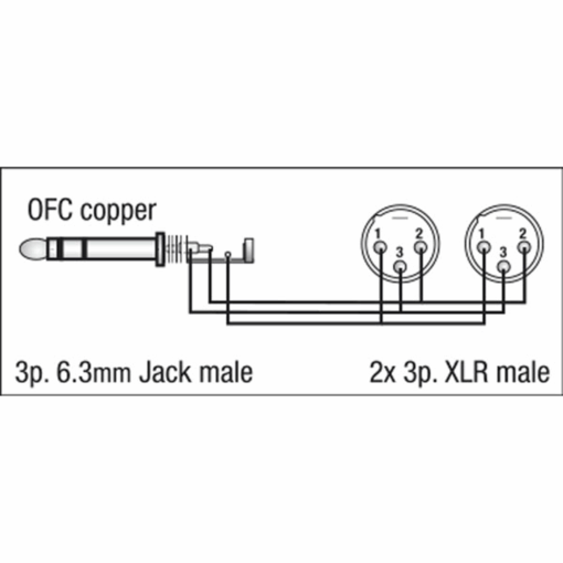 DAP FL36 – 2x XLR Male naar 6,3 mm Stereo Jack – 1,5 meter - Afbeelding 2