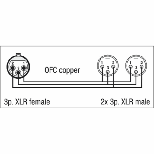DAP FL39 – XLR Female naar 2x XLR Male – 1,5 meter - Afbeelding 2